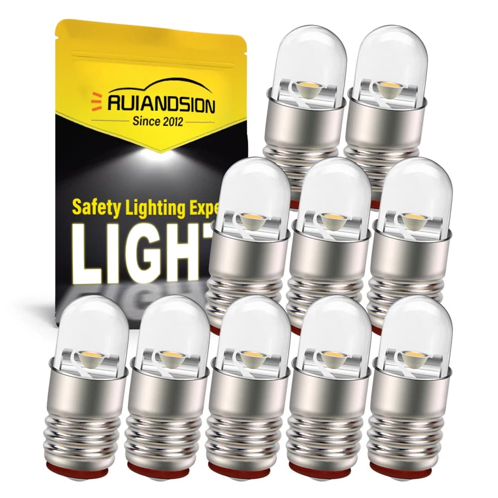 RUIAND31610-Ampoule LED à vis E5, 3V 6V 12V 24V, blanc chaud, blanc froid, 60Lm, étanche, 4.5mm, éco