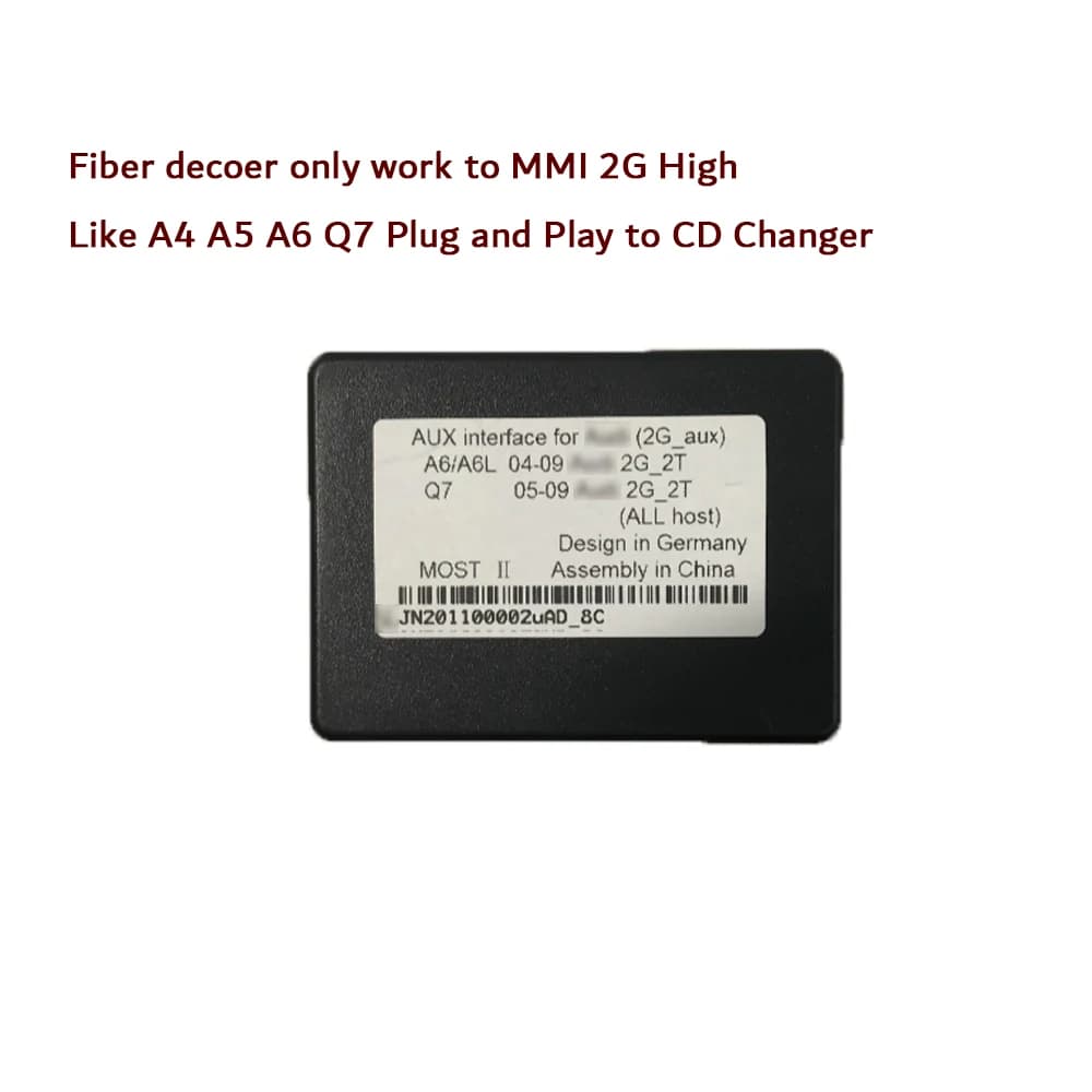 Décodeur de Fiber optique pour Audi A4 A5 A6 Q7 MMI 2G, haute plupart, remplacement AUX AMI Plug And