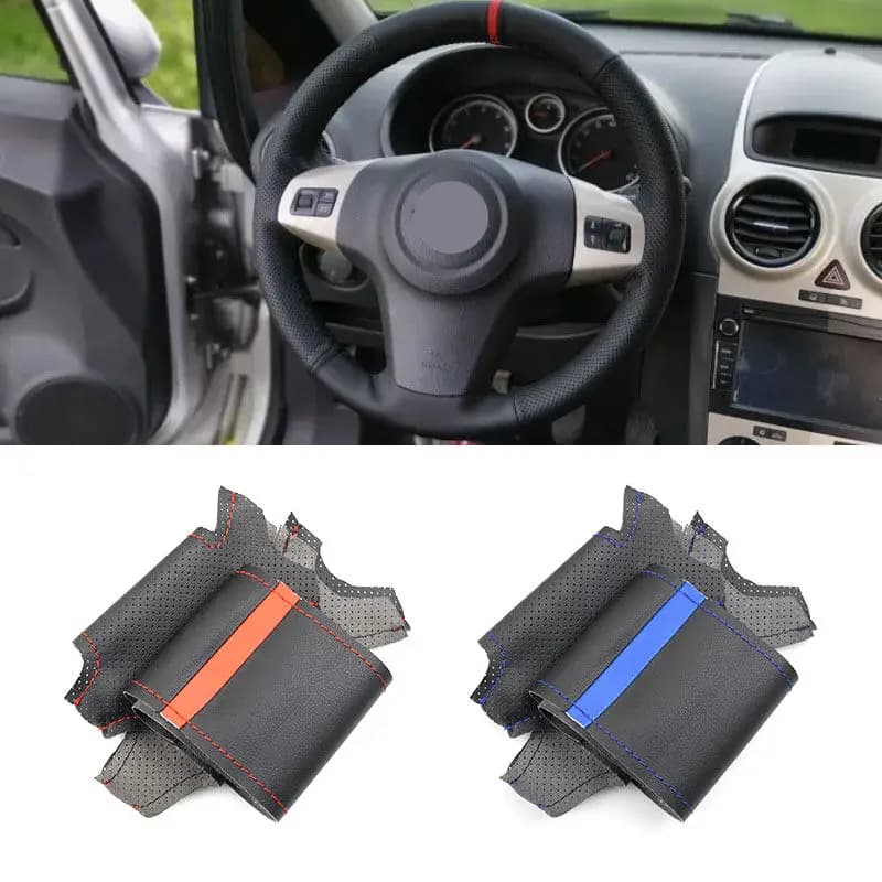 Juste de protection de volant de voiture en cuir perforé microcarence, garniture pour Chevrolet Niva