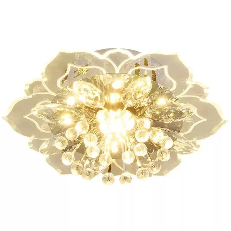 Créatif LED plafonnier cristal fleur lustre chambre couloir salon suspension lampe chambre cuisine d