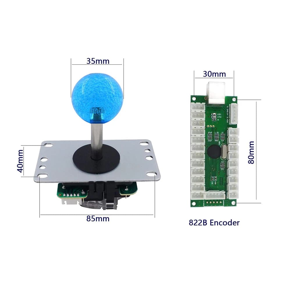 Kit de bricolage de manette d'arcade pour PC, boutons LED, micro-interrupteur, manette 8 voies, câbl
