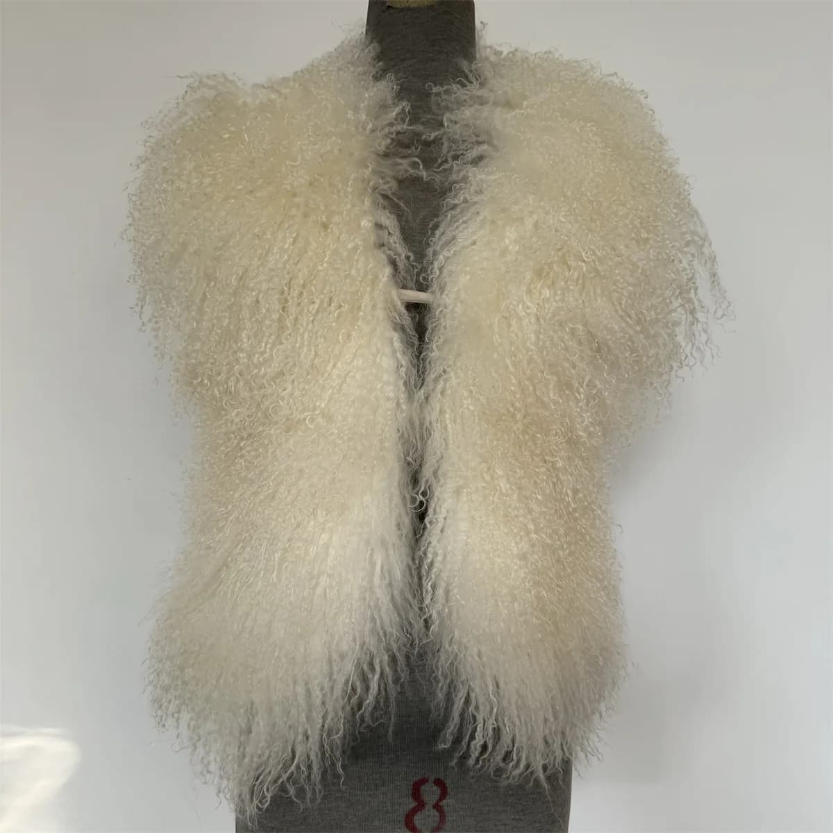 Gilets à col en V profond pour femmes, veste dos nu, haut moelleux, manteau à licou en fourrure mong