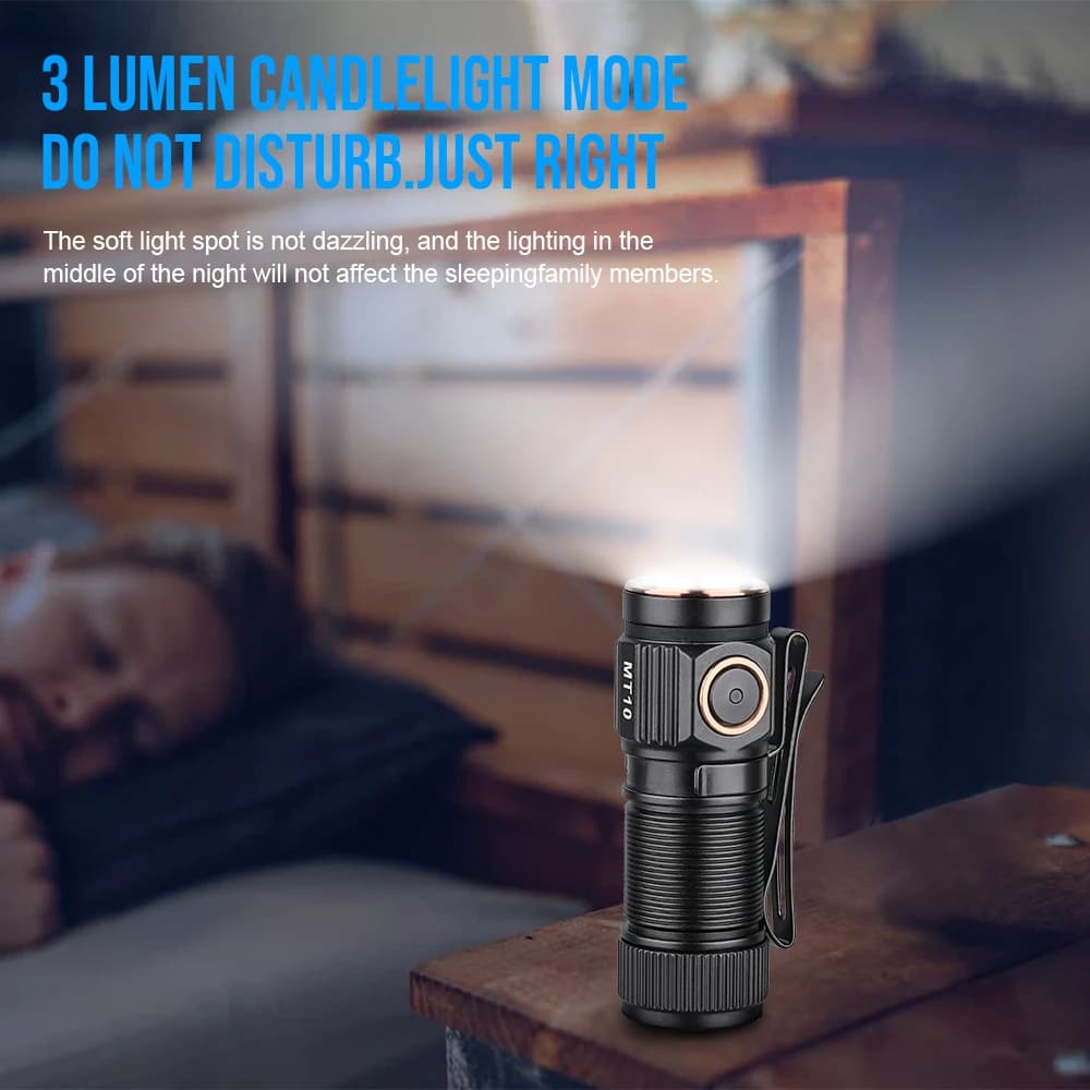 Trustfire MT10 EDC lampe de poche 1000Lumen Portable lampe à LED Rechargeable USB C torche de charge
