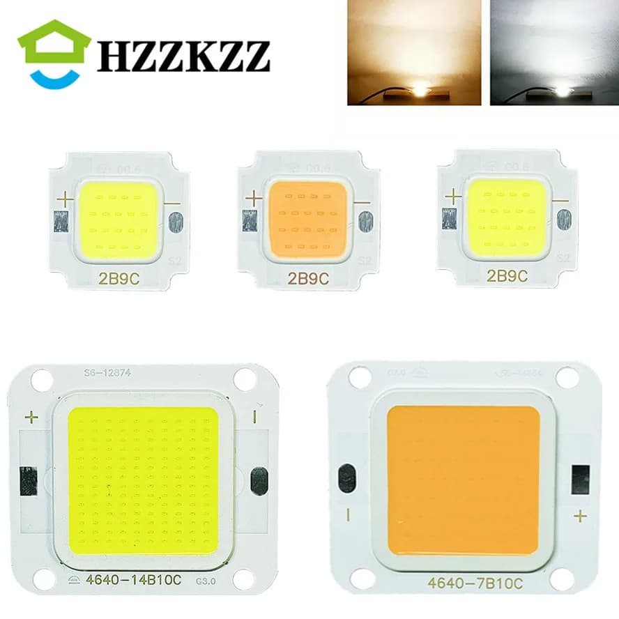Puce COB LED haute puissance, 30W 20W 10W, 70W 60W 50W, pour projecteur à monter soi-même, ampoules 