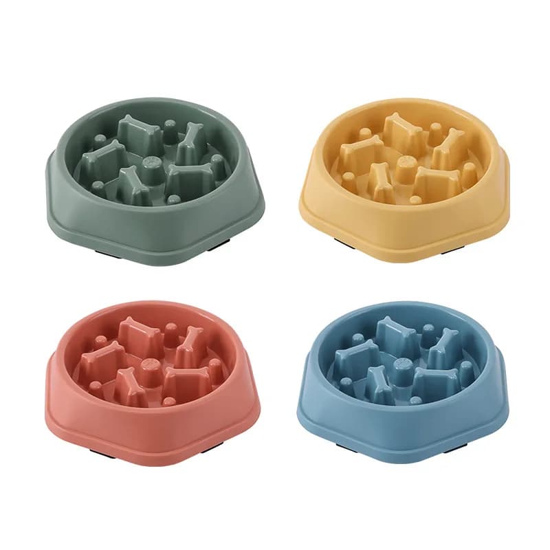 Bol de nourriture lente pour chien et chat, aide aux graisses, rond sain, Anti-étouffement, épais et