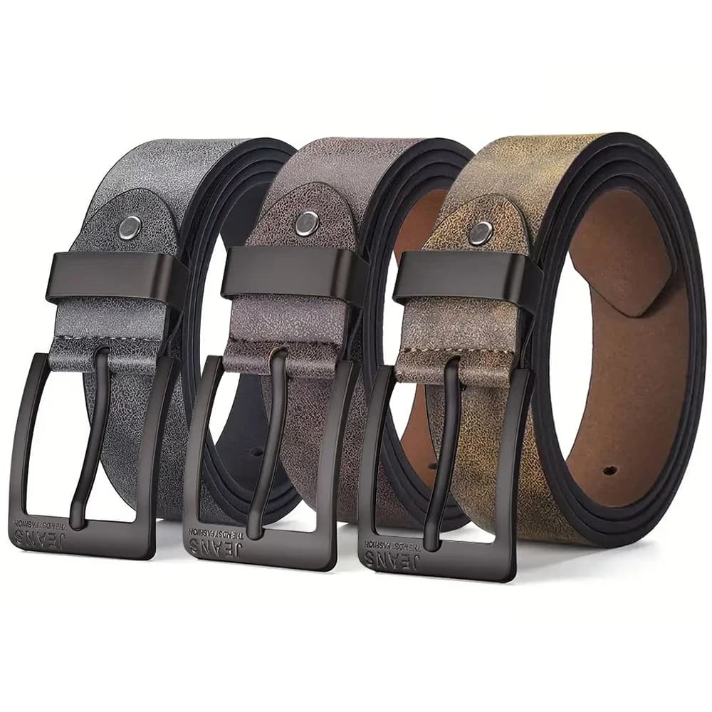 Ceinture en cuir PU pour hommes, de haute qualité, avec boucle ardillon en métal, pour loisirs et af