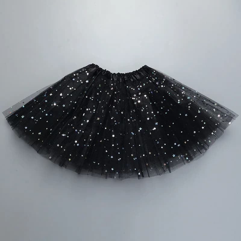 Jupe Tutu de danse à paillettes pour enfants, 3 couches de Tulle, en mousseline de soie, pour enfant