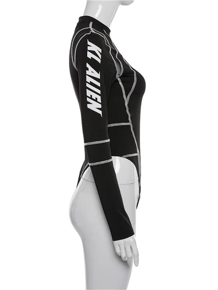 Nibber-Costume de motard à col roulé en maille pour femme, barboteuses décontractées, haut de rue, m