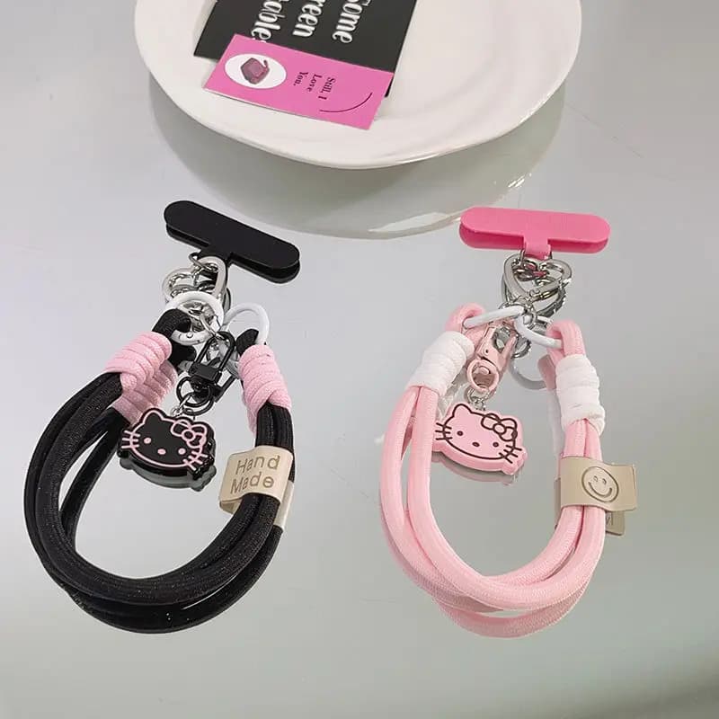 Boucle de hautbois mignonne en trois dimensions, pendentif rotatif pour téléphone portable Hello Kit