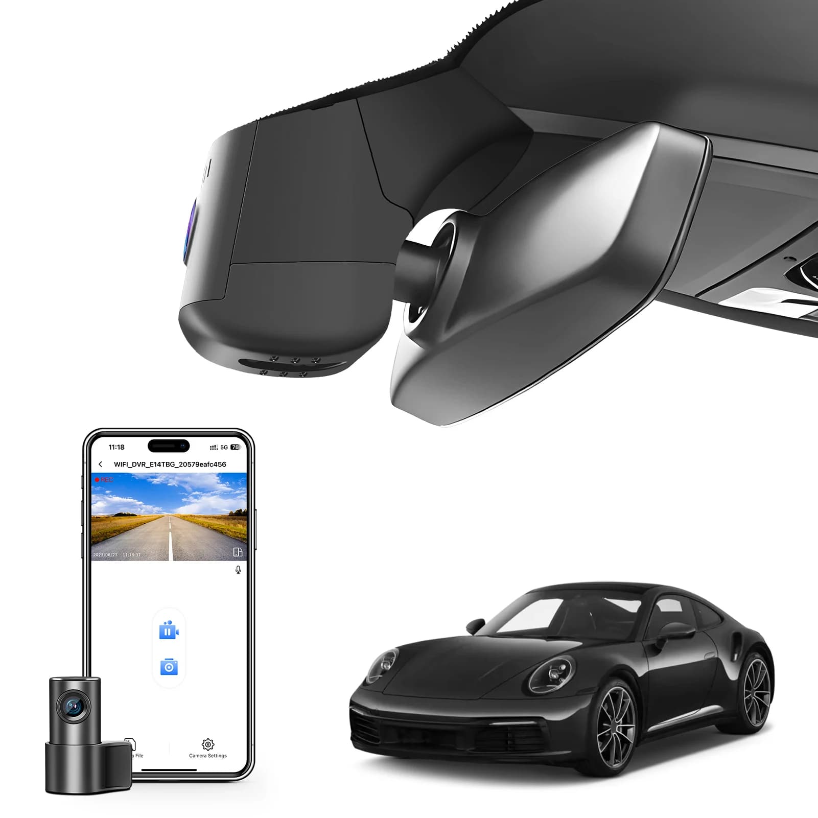 Caméra embarquée 4K dédiée Mangoal pour Porsche Cayenne Panamera Macan Taycan Cayman 911 Turbo 718 a