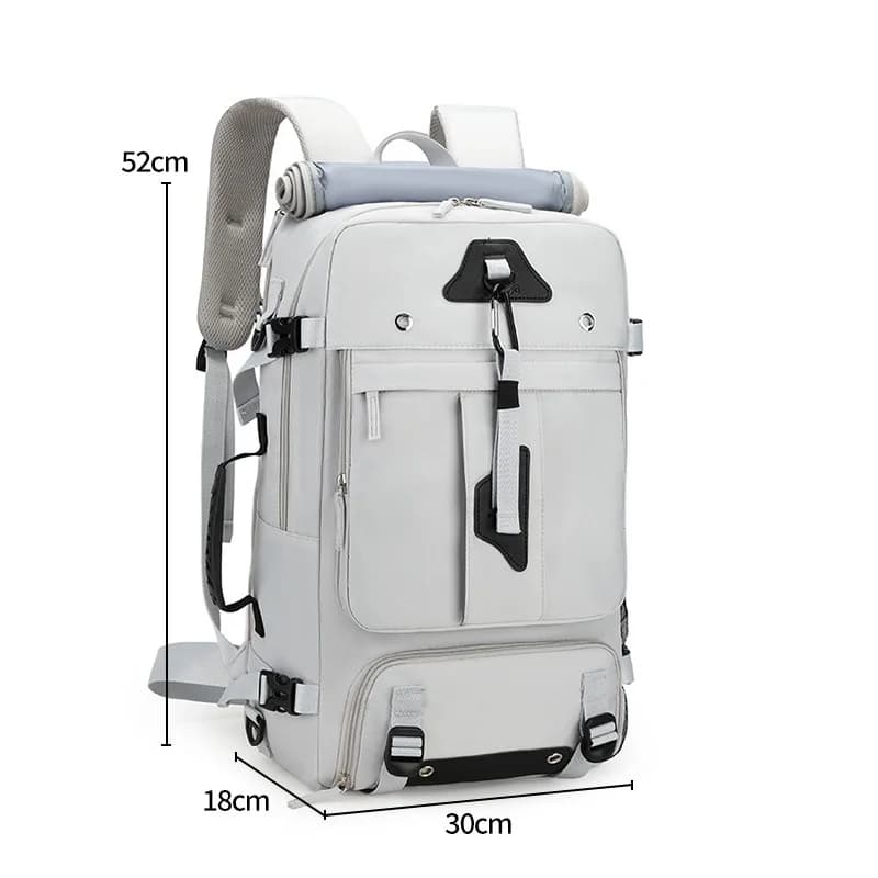 Sac à dos de voyage de grande capacité 60L pour hommes, sac à dos d'embarquement de voyage extensibl