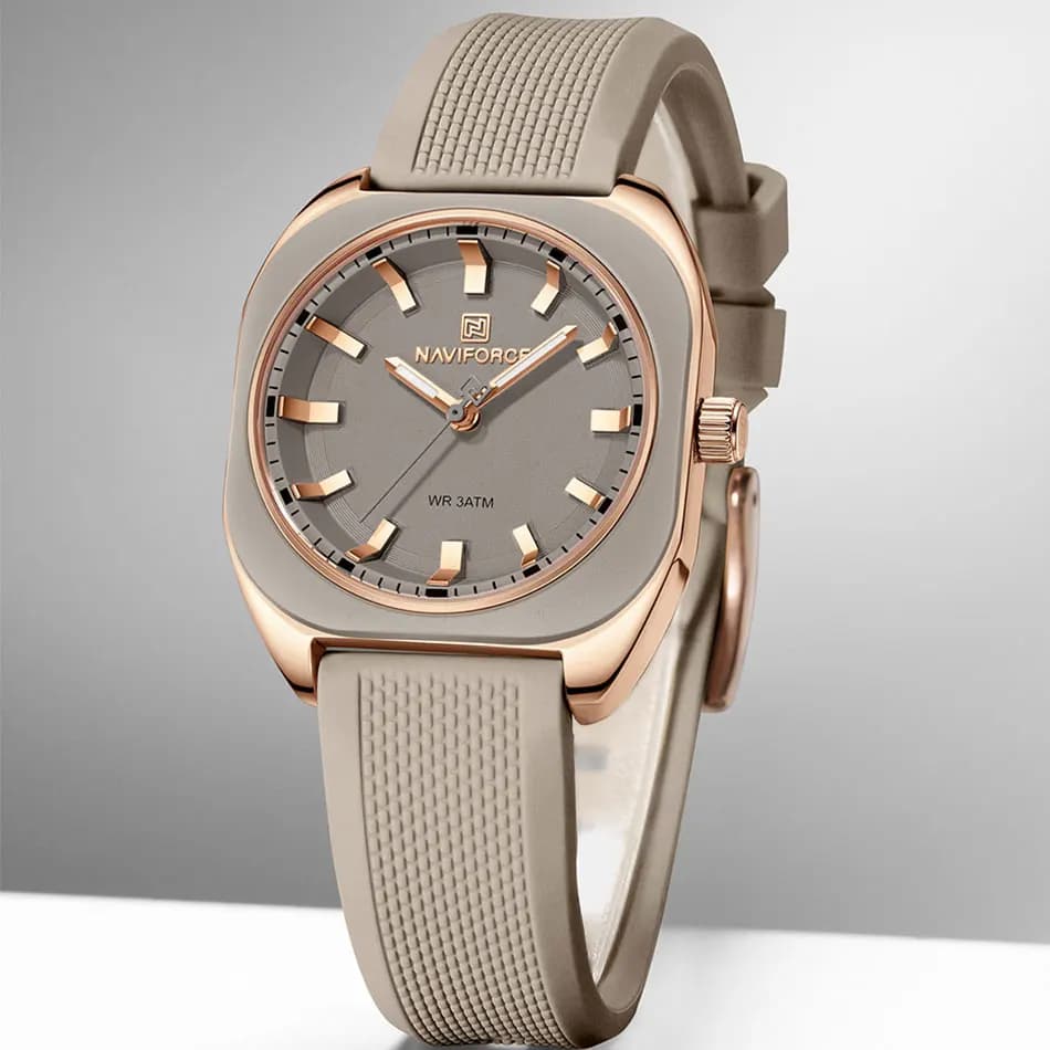 NAVIFORCE mode femmes décontracté élégant Simple polygone Quartz Silicone montre cadeau pour femmes 