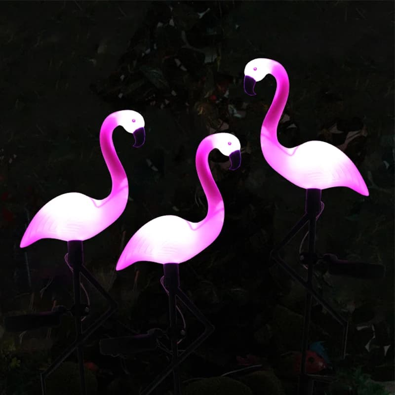 Lumière solaire de flamant rose lumière extérieure de décoration de cour LED de jardin imperméable l