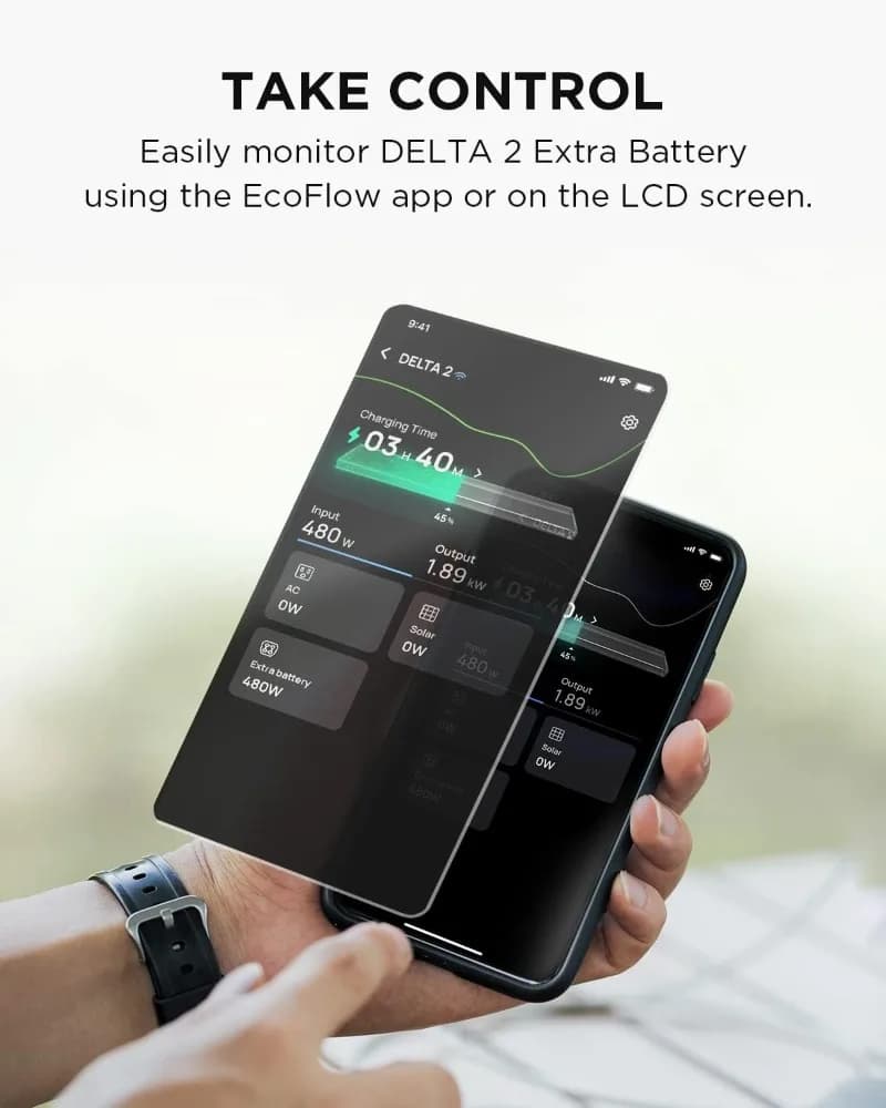 1 Batterie Supplémentaire Intelligente, Batterie d'Extension LiFePO4 1024Wh pour Station d'Énergie D