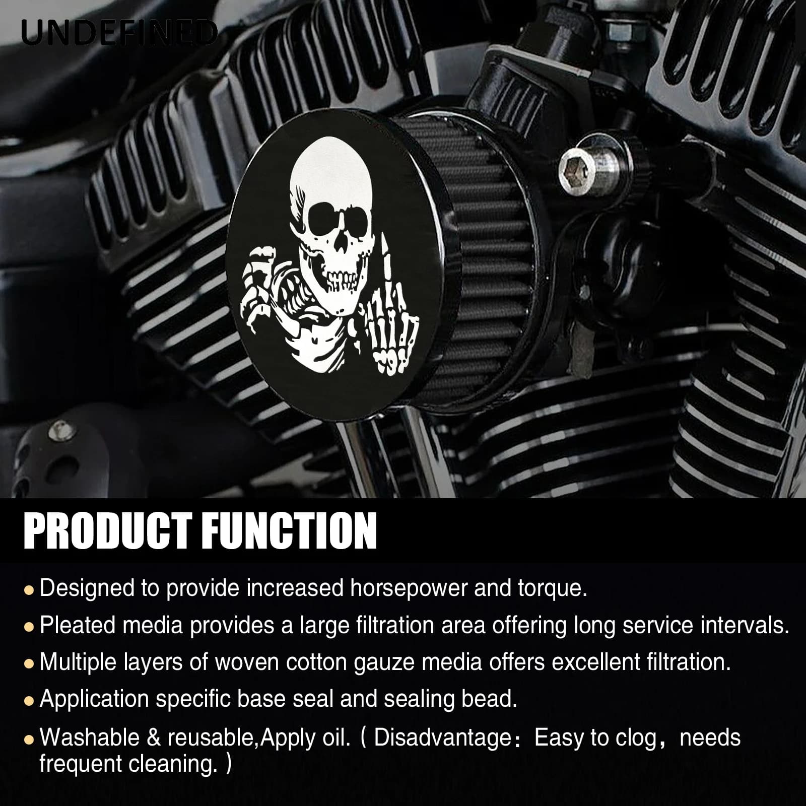 Système d'admission de filtre à Air de crâne de moto pour Harley Sportster XL883 XL1200 Iron 883 qua