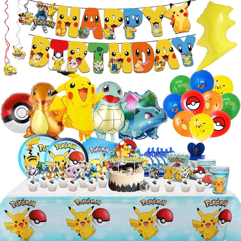 Décoration de fête d'anniversaire Pokemon, nouveau ballon Pikachu éclair pour enfants, fournitures d