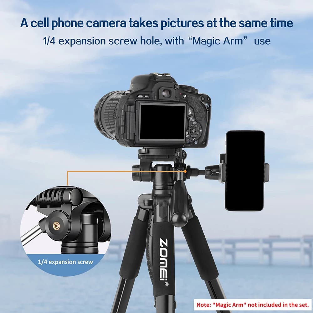Zomei Q188 188 cm accessoires de photographie professionnels caméra vidéo trépied DSLR pour téléphon
