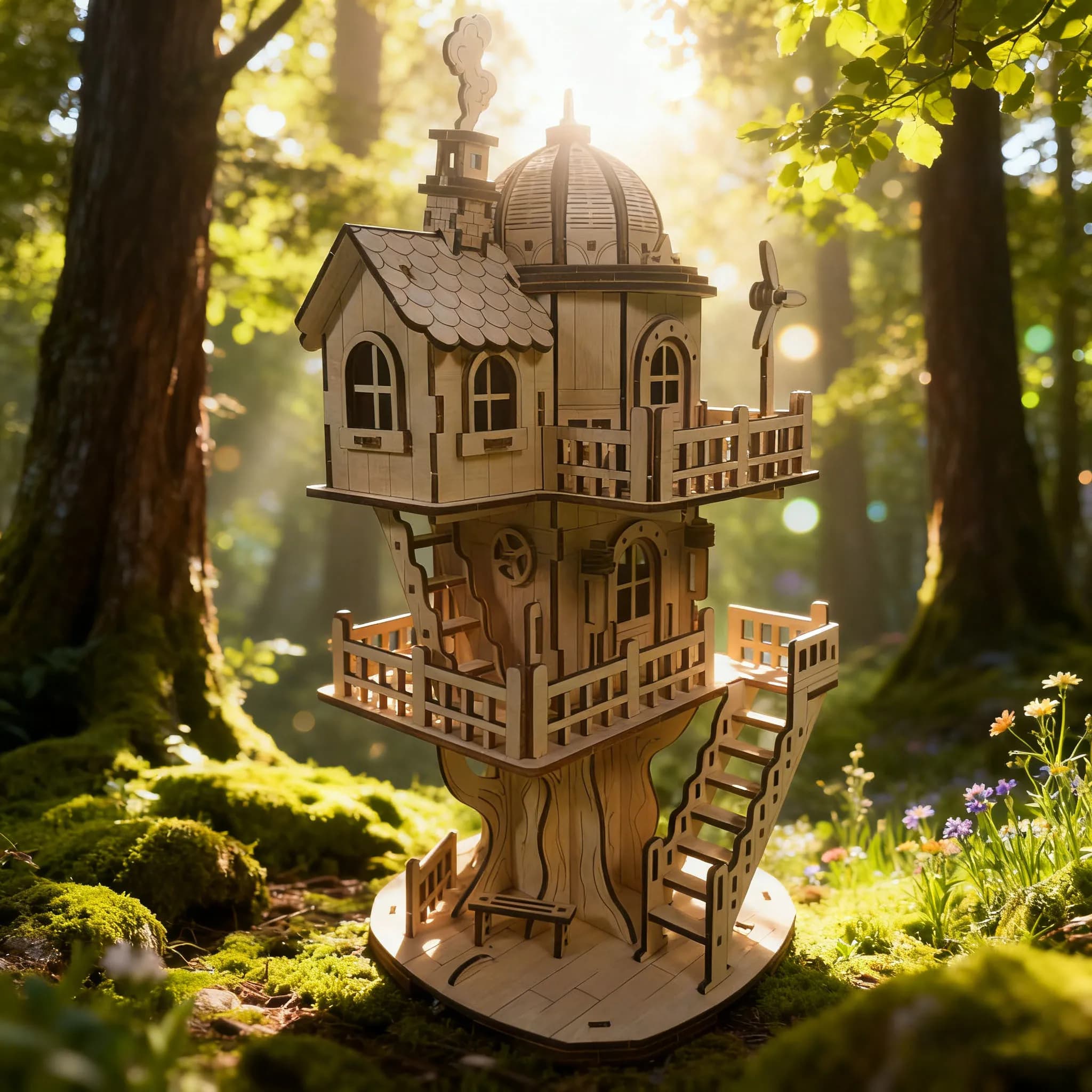 Maison dans les arbres en bois, modèle de Puzzle 3D, Kit de Construction à monter soi-même, ensemble