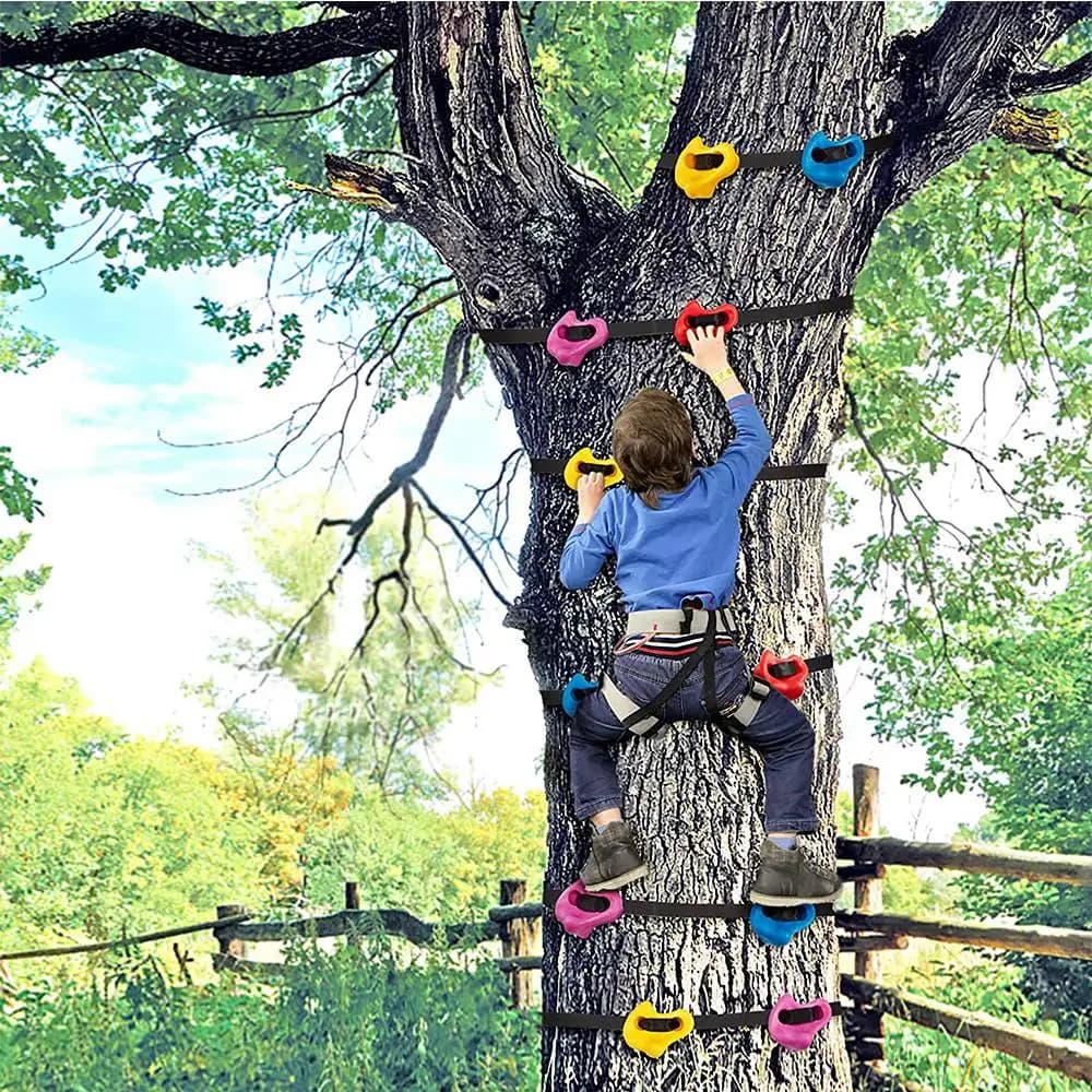ABHS-supports d'escalade de roche pour la sécurité, supports d'escalade d'arbre Ninja pour enfants e