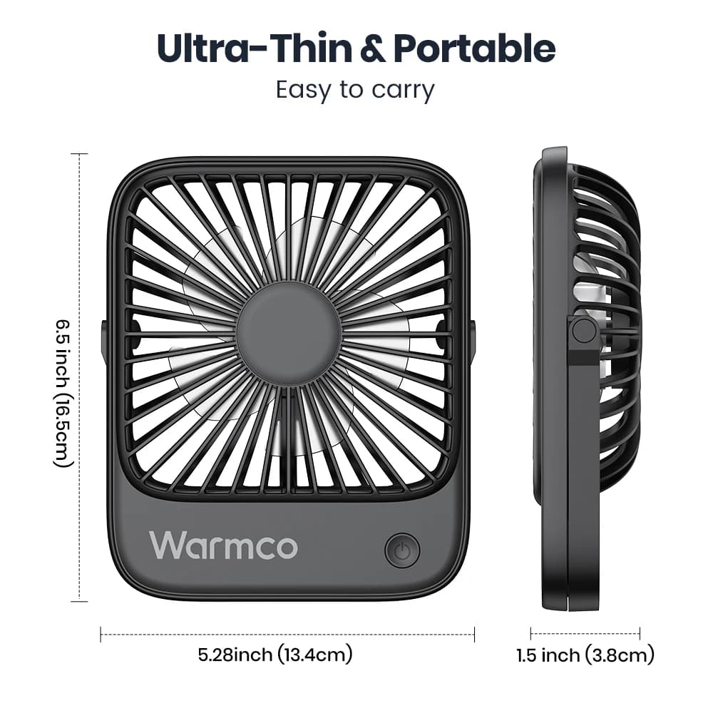 Warmco Mini ventilateurs de bureau USB ventilateur de refroidissement de bureau USB-C portable 3 vit