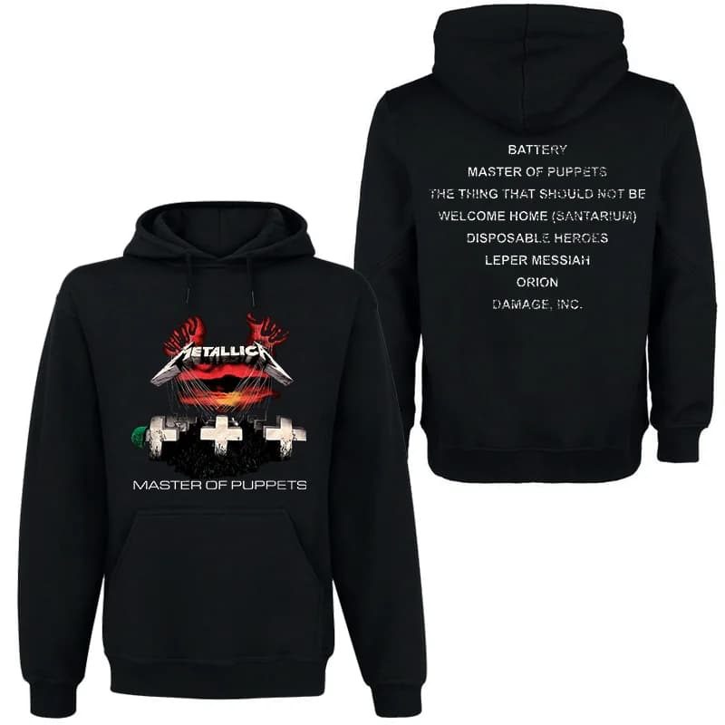 METALLICA Band Rock Dark Wind Sweat à capuche pour hommes Street Hip Hop Top Pull à capuche conforta