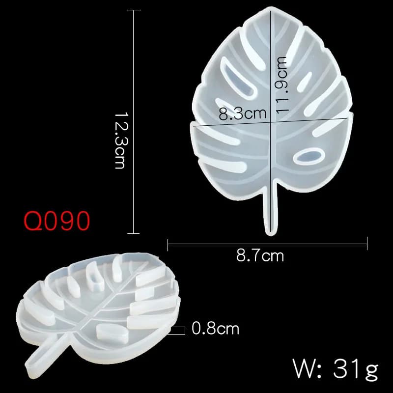 Plateau de feuilles de palmier, moule de dessous de verre en résine de Silicone en forme de feuille,