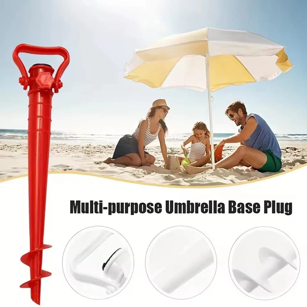 Ancre pour parasol de plage, vis en spirale, rouge, support pour parasol de jardin extérieur, applic