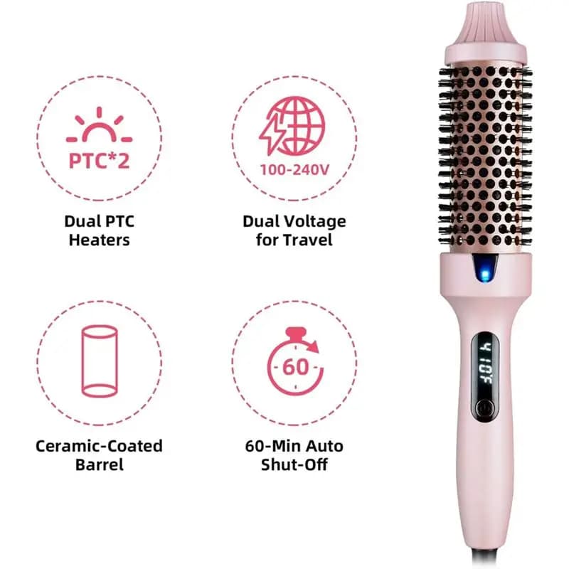 Brosse à friser à brosse thermique A04V, brosse ronde thermique chauffée ionique négative pour Look 
