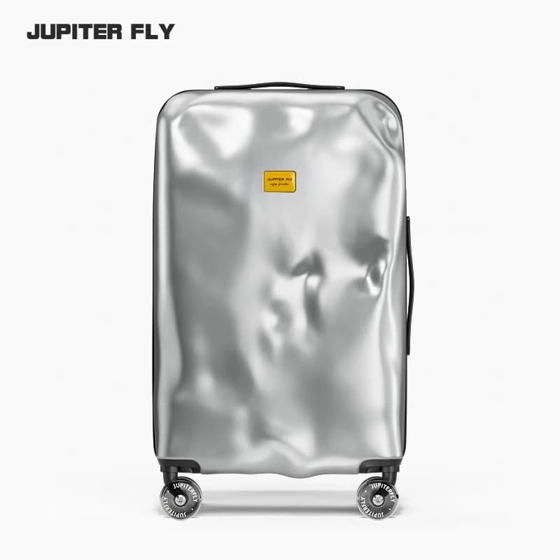 Valise à roulettes, Design créatif irrégulier et endommagé, tendance rétro, avec roue rotative de pa