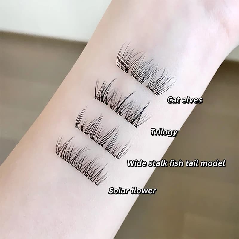 Gegebear grande capacité sans colle faux cils tournesol naturel épais C Curling cils segmentés adapt
