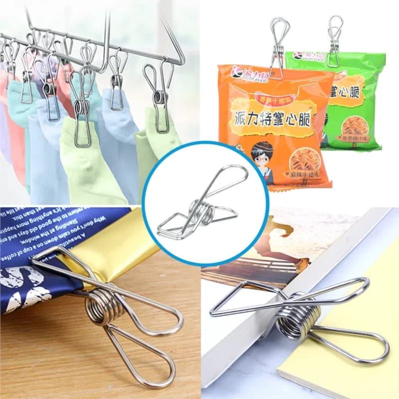 Pinces à linge en acier inoxydable, 10 à 100 pièces, pinces à linge en métal, outil de rangement à d