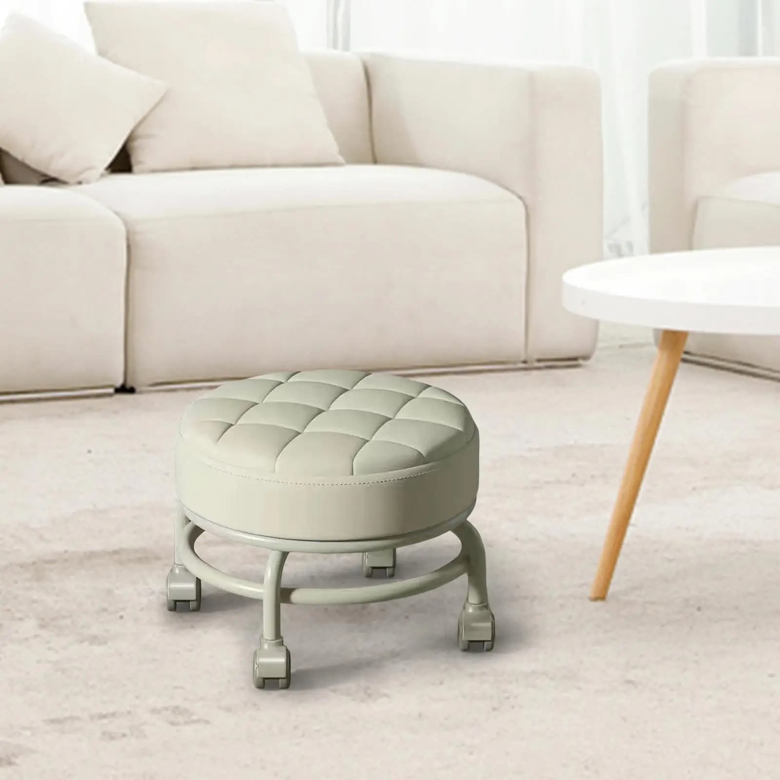 Siège à roulettes bas, roulettes pivotantes universelles robustes, tabouret à langer pour salon, cui
