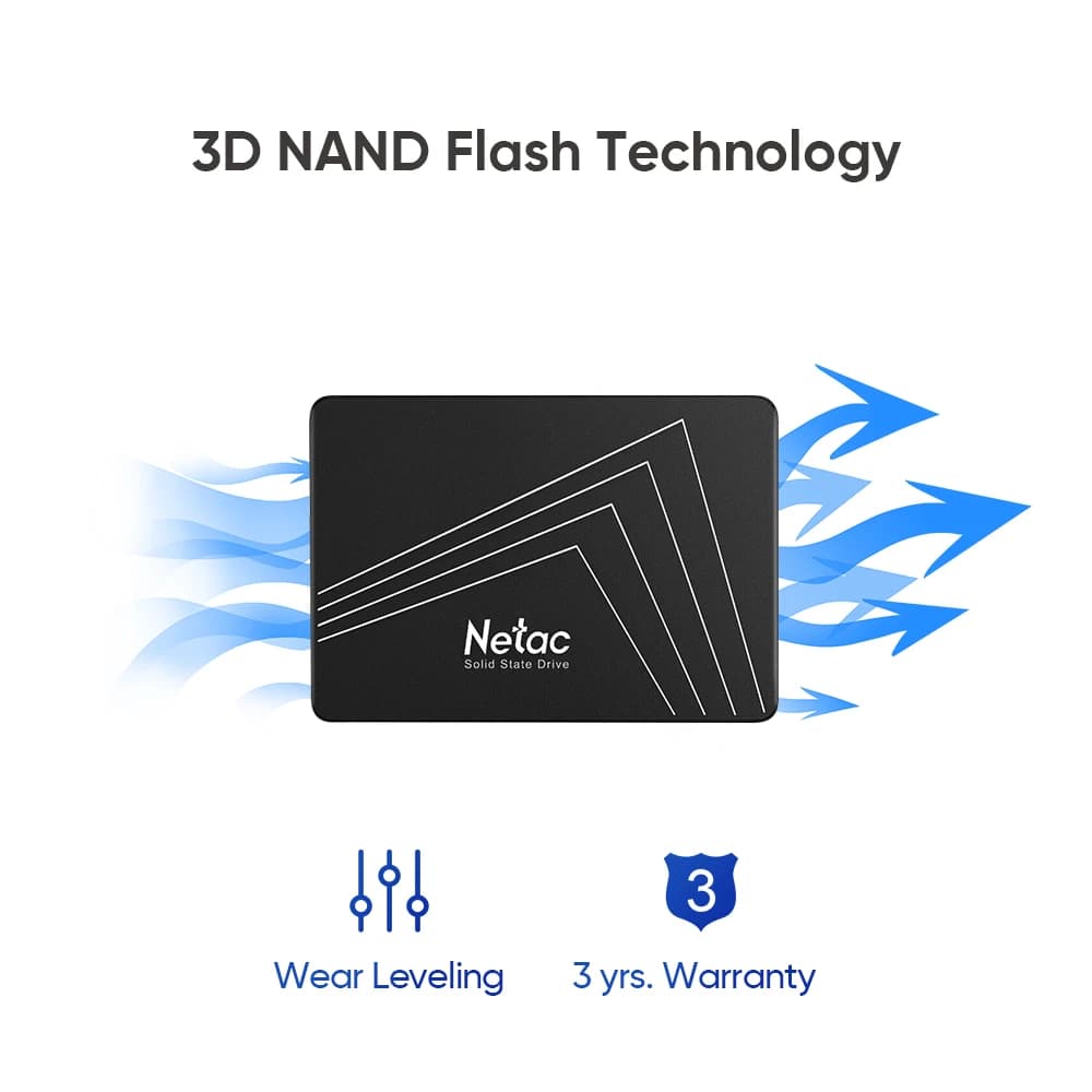 Netac SATAIII SSD 4 to 1 to 2 to HDD 2.5 ''sata3.0 disque SSD 512 go 256 go 128 go disque dur intern