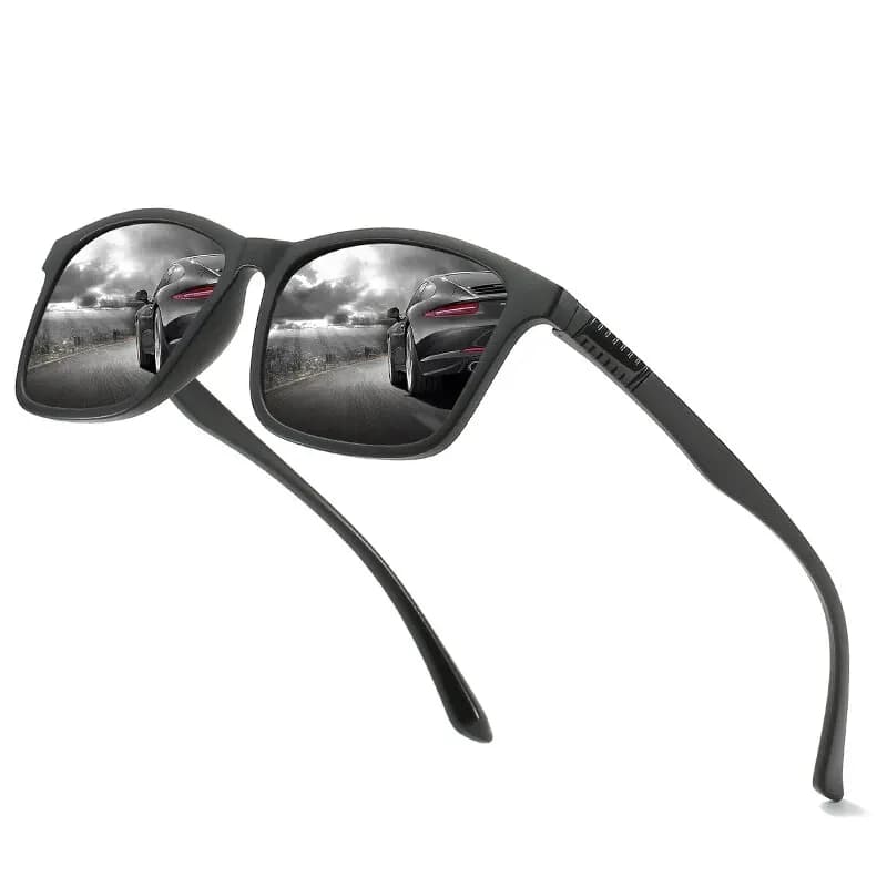 Lunettes de soleil de luxe pour hommes, monture carrée vintage ultra-légère, pour la conduite et la 