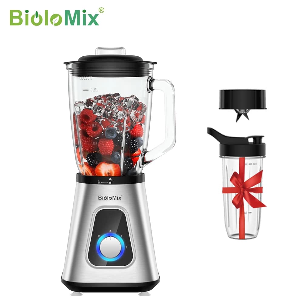 BioloMix-Mixeur SmUnvétérans wn ie avec bocal en verre de 1,5 l, mélangeurs personnels, Chlorfor, bo
