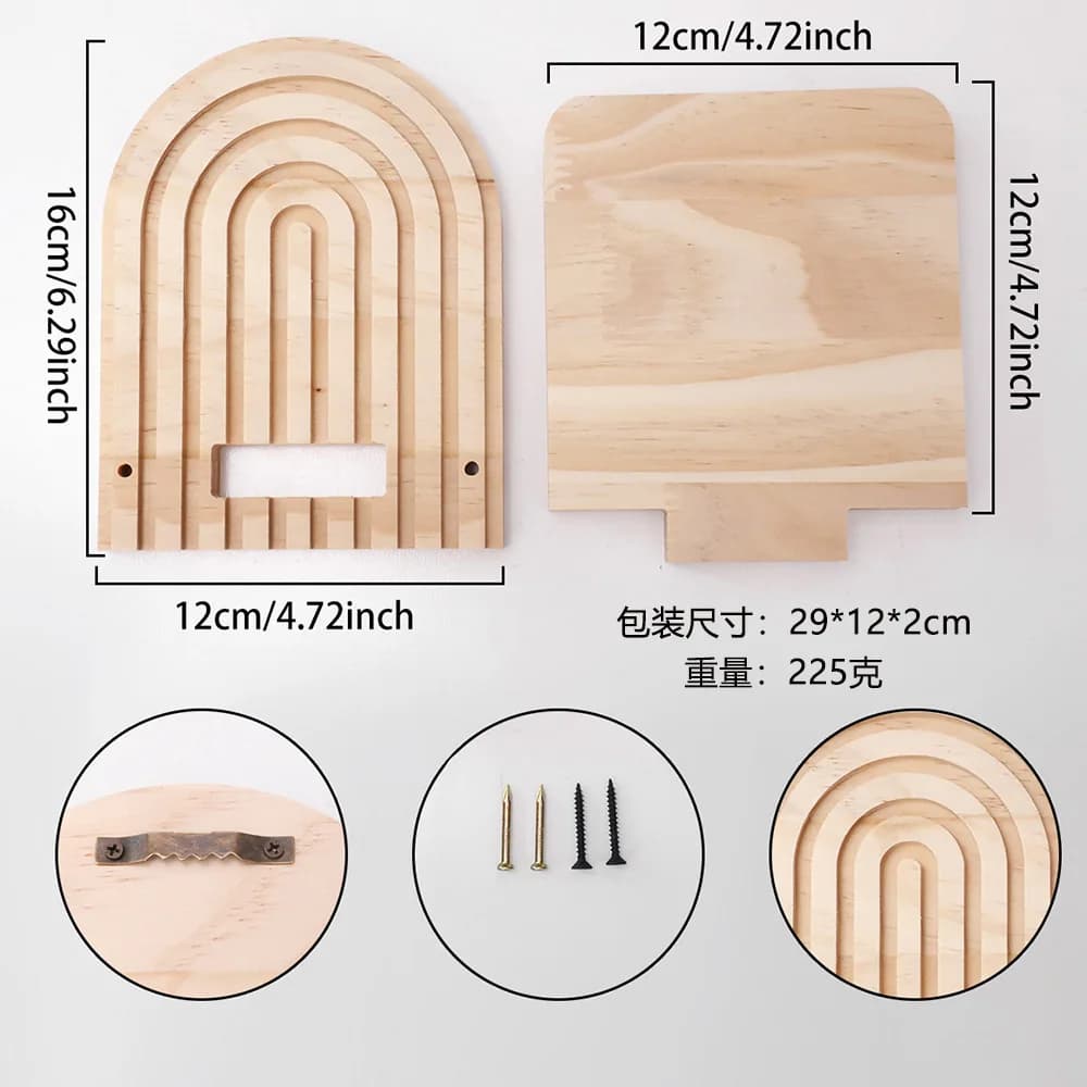 Étagère murale en bois massif, étagère murale en bois, style bohème, ferme, spirale, pour chambre ru