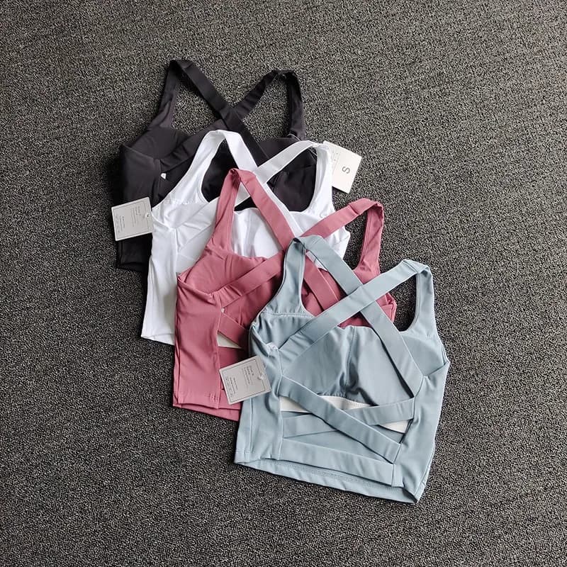 Femmes sangle croisée soutien-gorge de Sport sans couture haute Lmpact soutien-gorge de Sport Sexy Y