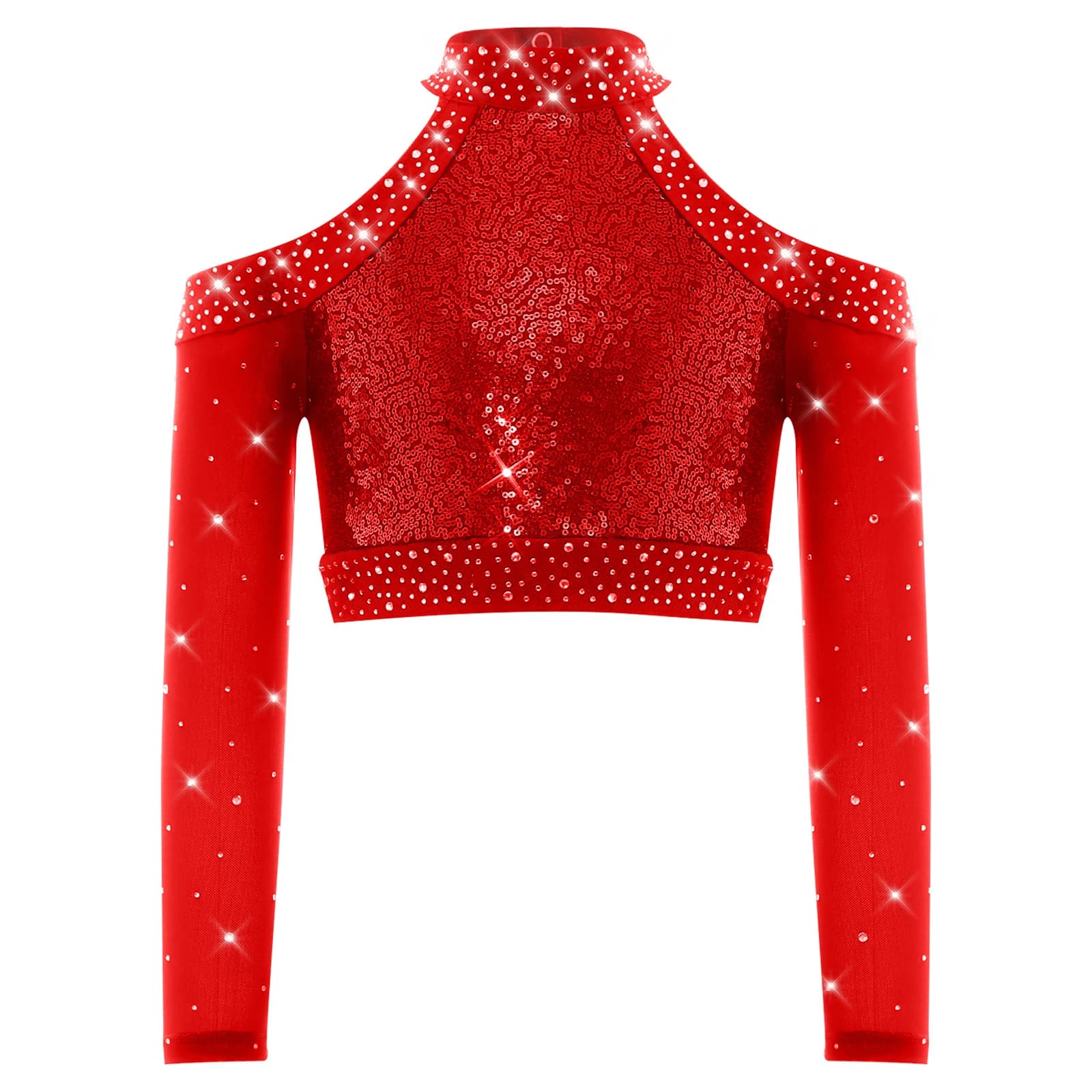 T-shirts pour enfants tendance, streetwear, hauts à paillettes brillantes, costumes de danse jazz et