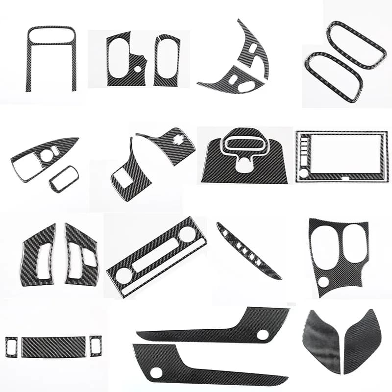 Autocollant de décoration de porte de panneau de commande central de voiture, fibre de carbone soupl