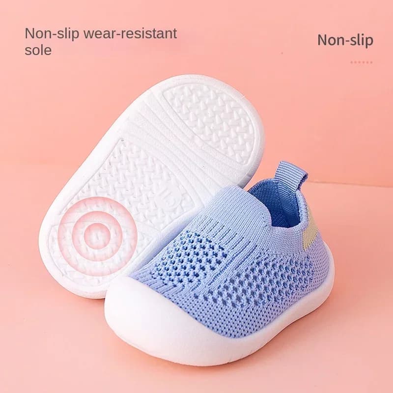 Printemps été enfant en bas âge chaussures respirant tricoté enfants baskets garçons sans lacet chau
