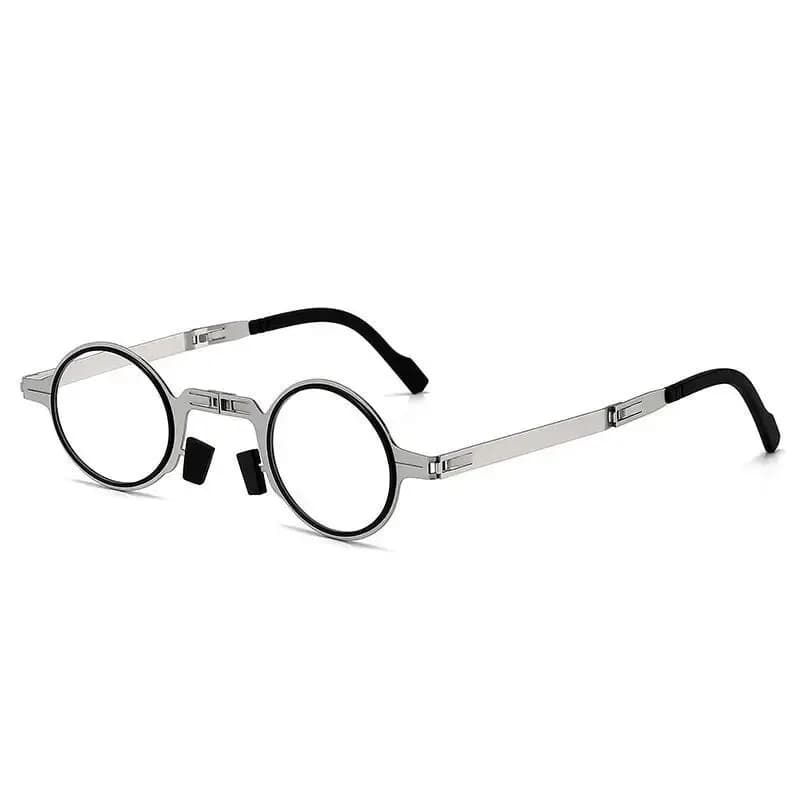 Lunettes de lecture HD pliables portables, lunettes rondes rétro ultra légères pour hommes et femmes