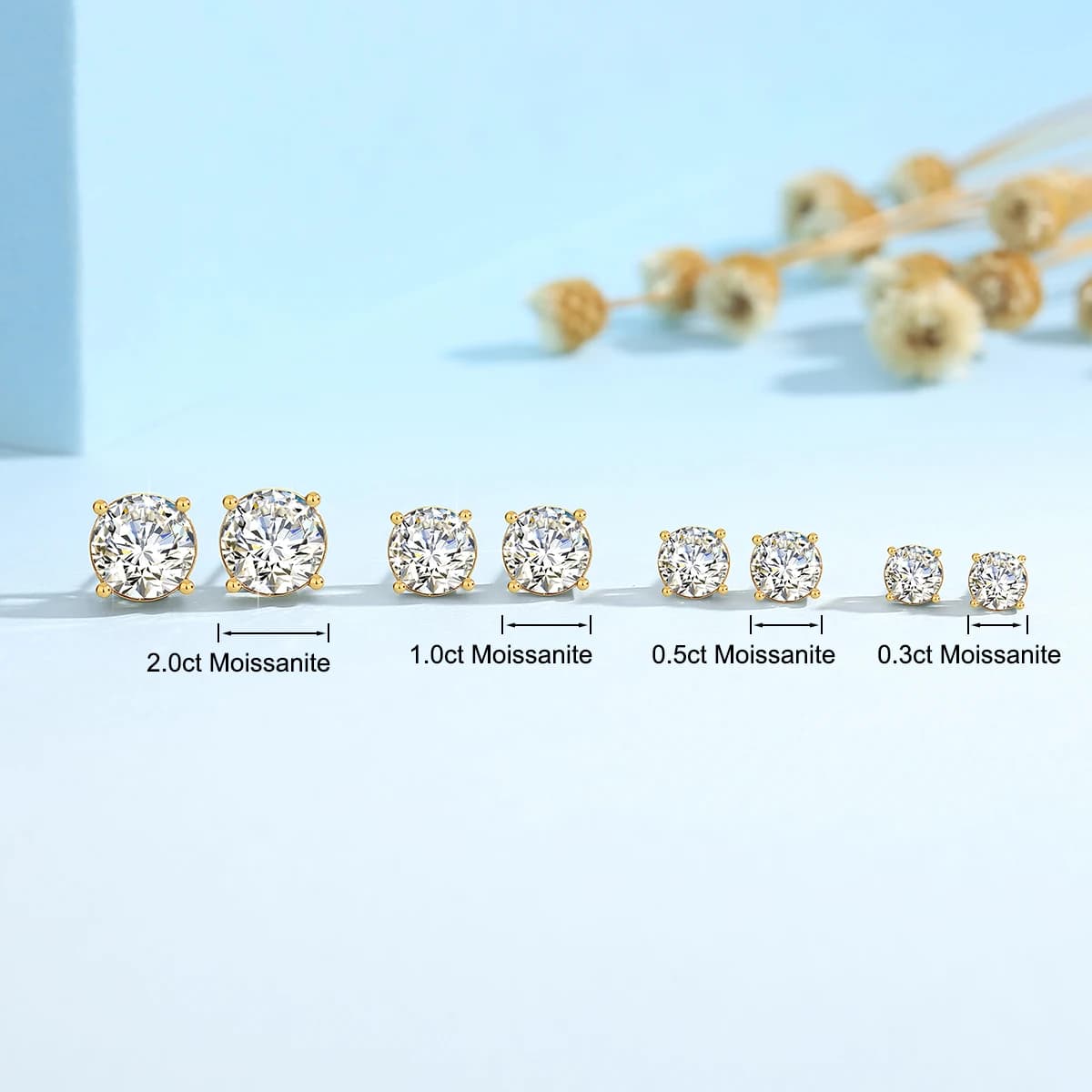 Szjinao réel complet 18k boucles d'oreilles en or AU750 Moissanite diamant véritable or femmes bijou