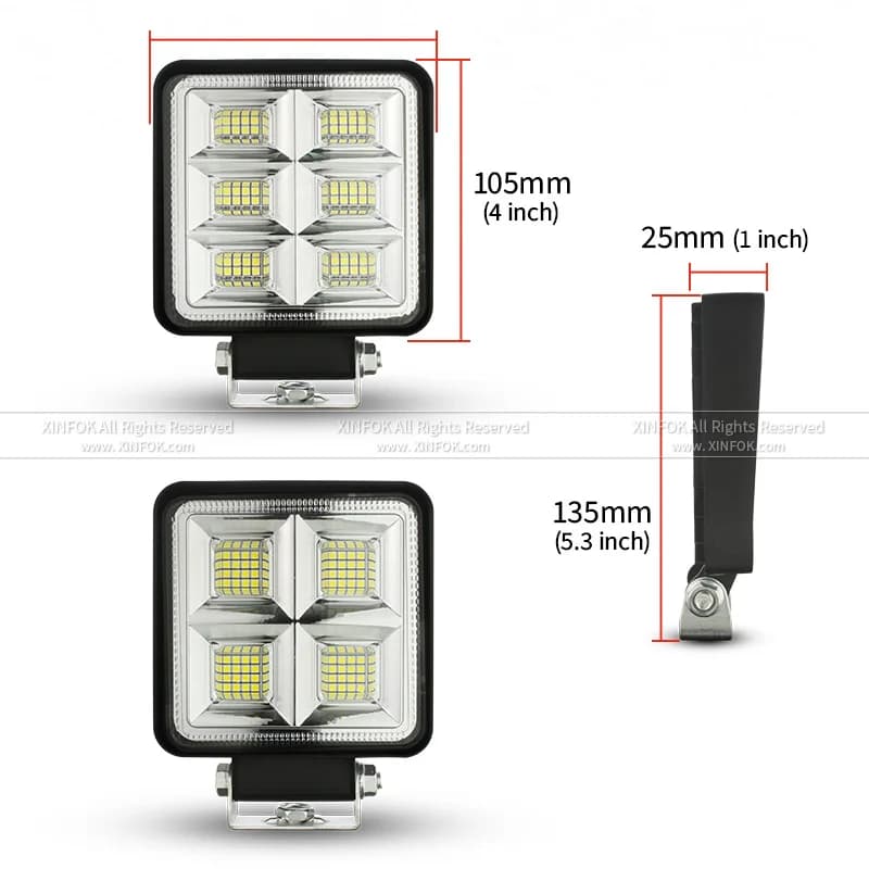 Lumière Led ronde pour camion 12v 24v, pour tracteur, voiture, véhicule, 4x4, barre tout-terrain, lu
