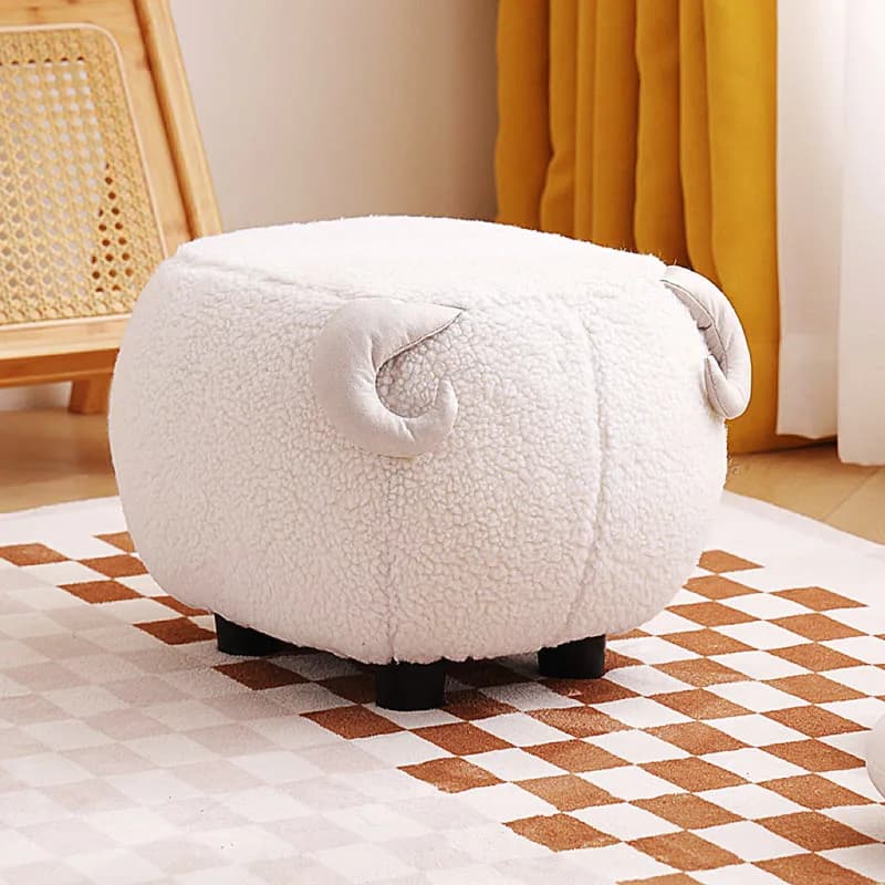 Tabouret à chaussures sur le thème lapin pour salon, pouf bas, mini chaise pour enfants, adorable si