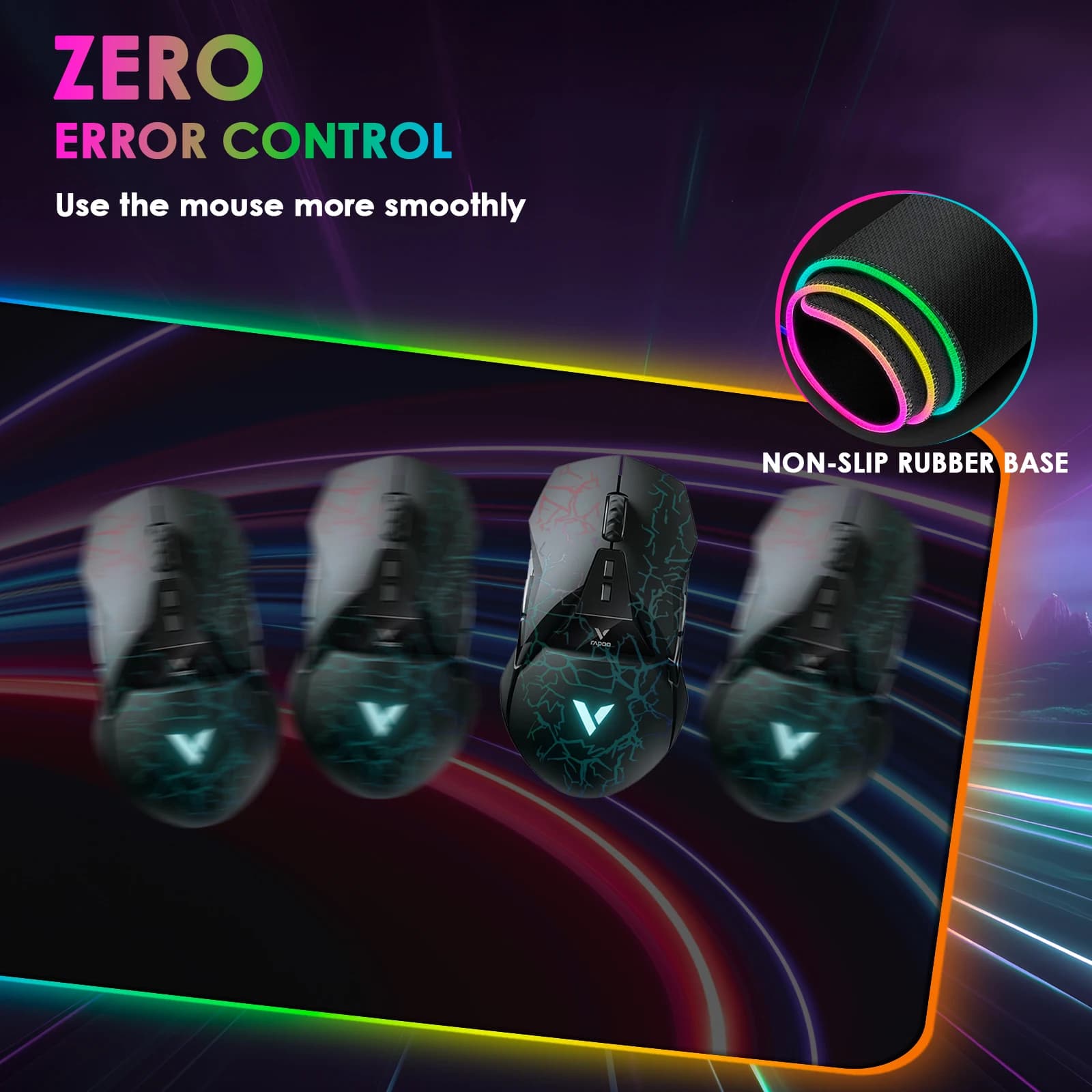 Tapis de souris RGB à chargement sans fil, LED de jeu, avec 10 Modes d'éclairage, Extra Large XXL, e