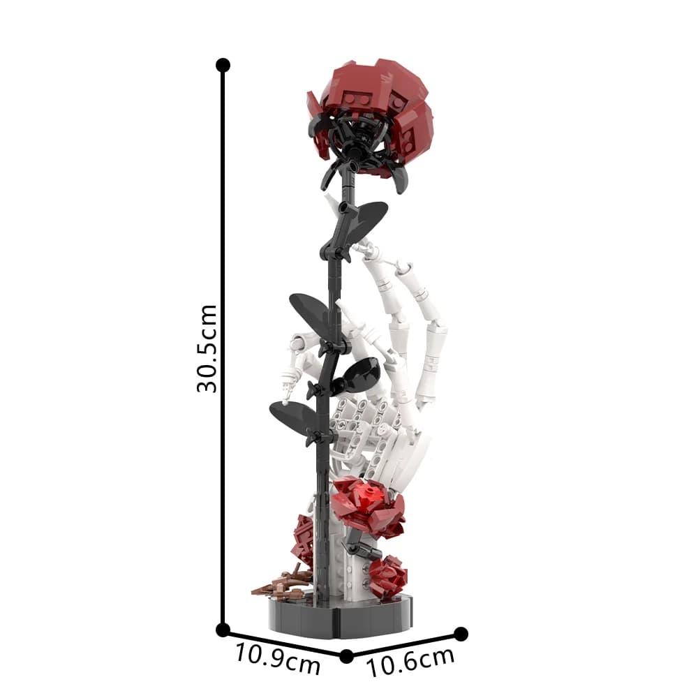 Kit de construction MOC Crâne Rose, modèle gothique Dark Romance pour collectionneurs adultes, décor