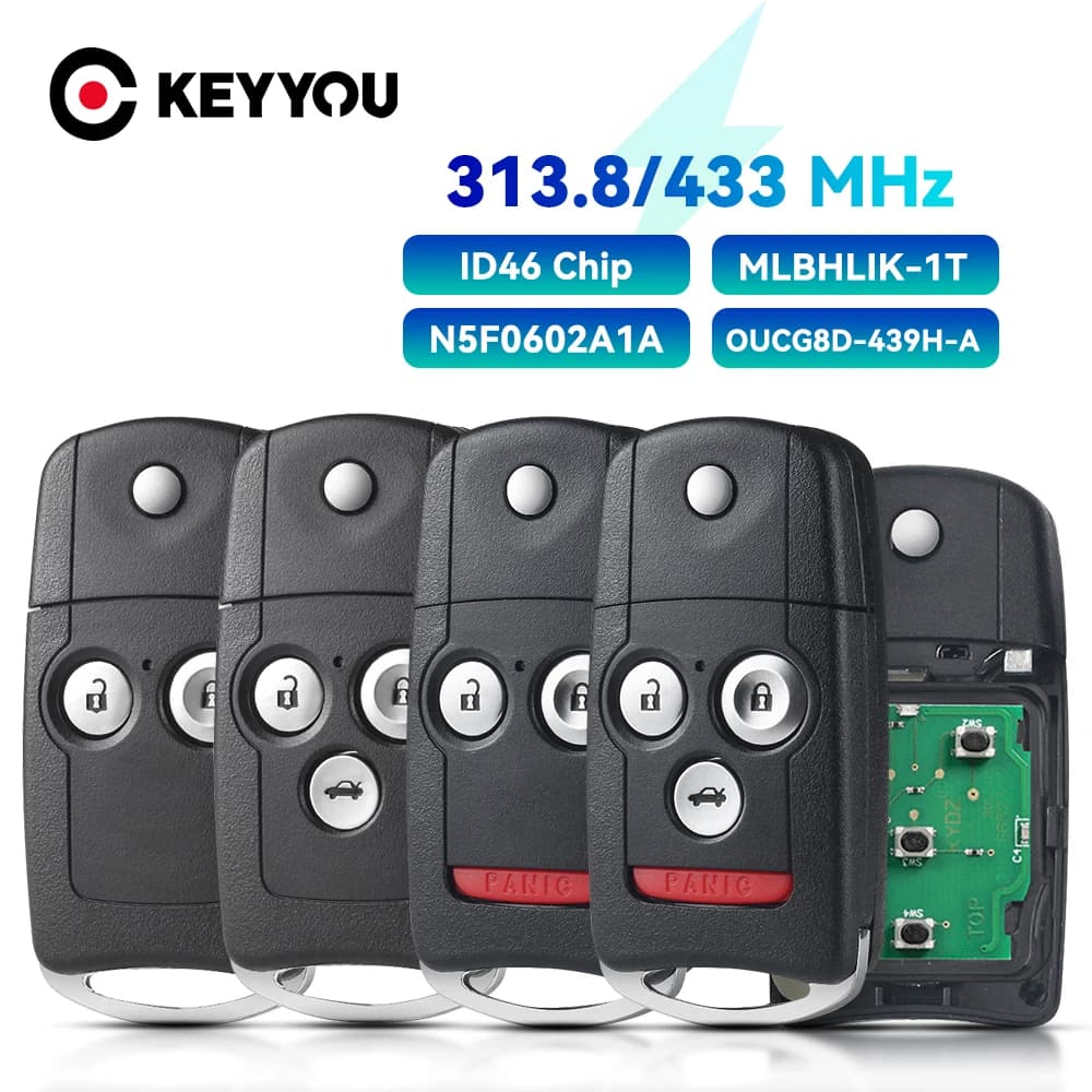 KEYYOU 2/3/4 Boutons Clé De Voiture À Distance Pour Honda CR-V Jazz L'accord 2008-2012 vieille Civic