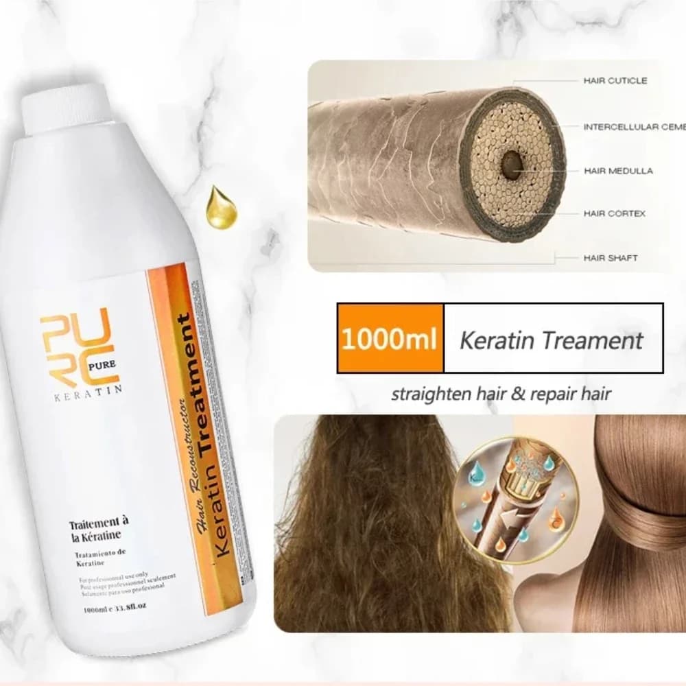 PURC kératine cheveux lissage traitement lissant pour cheveux bouclés crépus soins produits de kérat