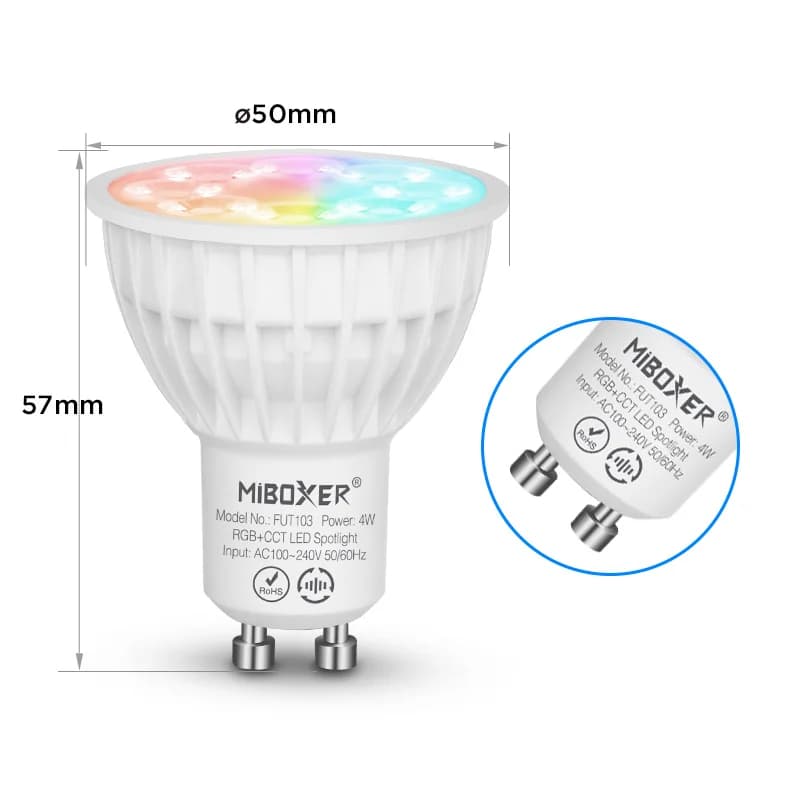 Miboxer 4W RGB CCT LED projecteur FUT103 GU10 FUT104 MR16 2.4g Wifi Dimmable plafond LED ampoule pou