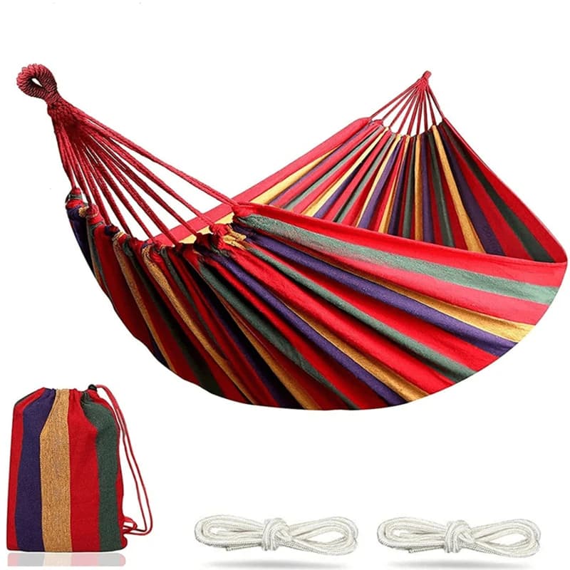 Hamac simple en toile épaisse et large, pour Camping en plein air, sac à dos, balançoire de loisirs,